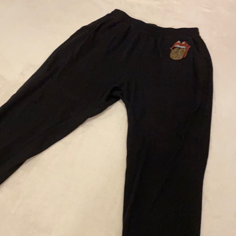 Rolling stones black sweat pants